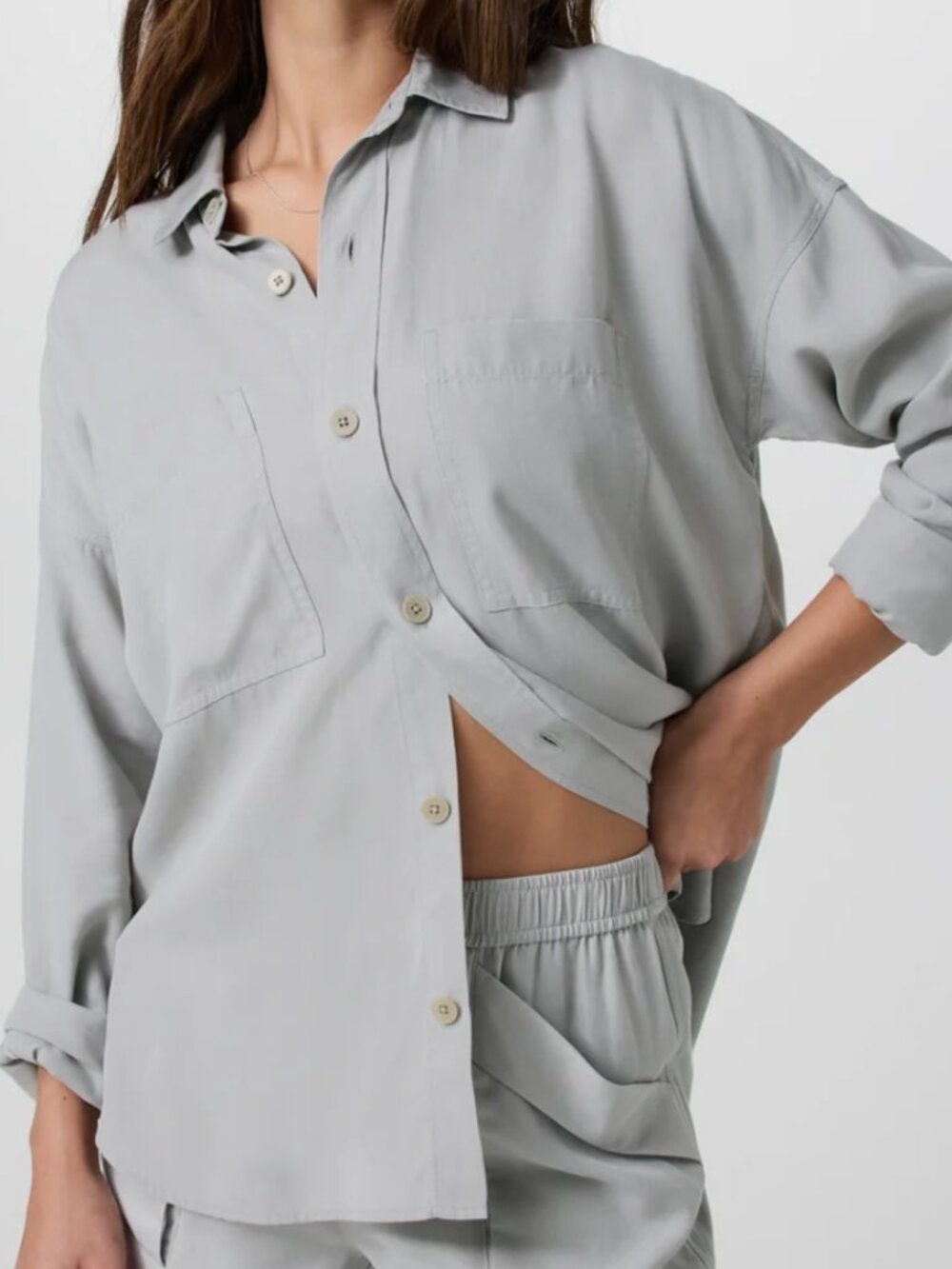 Vuori Trestles Twill Button Up in Talc